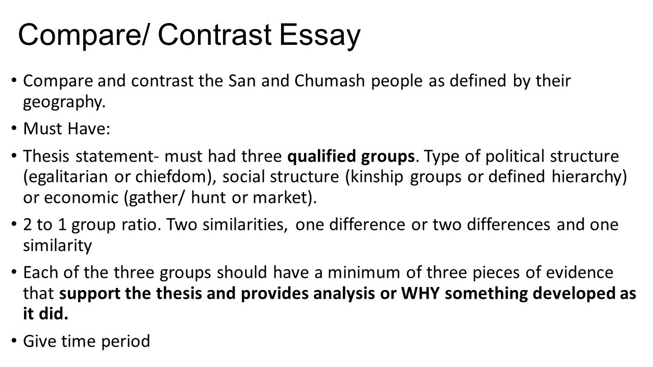 What are the two types of organization in compare and contrast essays